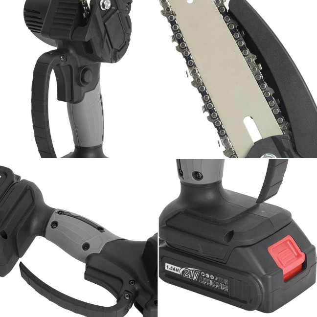 1 Set 6 Inch Mini Chainsaw Adjustable Sharp Cutter Head Battery Powered One-Hand Operation Electric Chainsaw for Garden-Patented Design 1 Set 6 Inch Mini Chainsaw Adjustable Sharp Cutter Head Battery Powered One-Hand Operation Electric Chainsaw for Garden-Patented Design