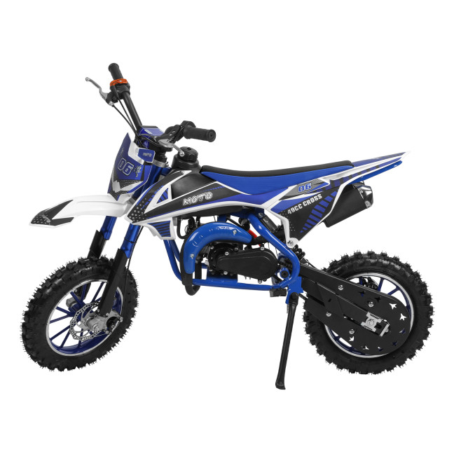 49cc 2-Stroke Kids Dirt Bike, Gas Power Motocross, Beach Off Road Mini Motorcycle, Children Pocket Motorbike with Improved Front Rear Disc Brakes