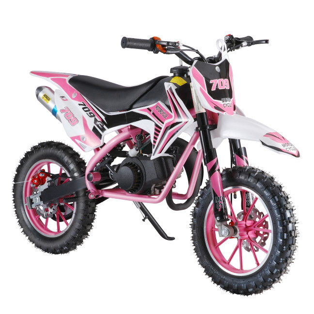 49cc 2-Stroke Kids Dirt Bike, Gas Power Motocross, Off Road Mini Motorcycle, Children Pocket Motorbike with Front Rear Disc Brakes (Pink) 49cc 2-Stroke Kids Dirt Bike, Gas Power Motocross, Off Road Mini Motorcycle, Children Pocket Motorbike with Front Rear Disc Brakes (Pink)