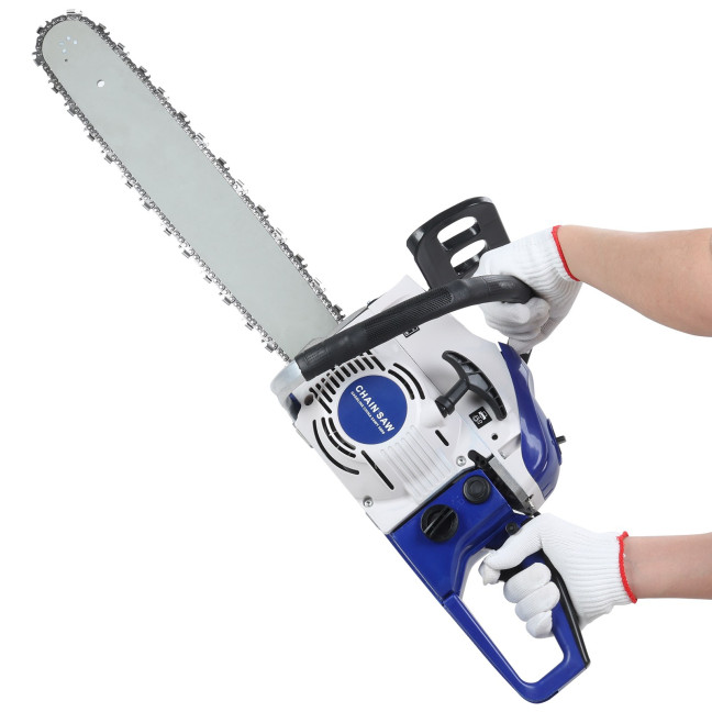 58cc Gas Chainsaw, 20 Inch Gas Powered Chainsaw, 2-Cycle Handheld Gas Chain, High-Power Logging Saw for Wood Cutting and Tree Trimming 58cc Gas Chainsaw, 20 Inch Gas Powered Chainsaw, 2-Cycle Handheld Gas Chain, High-Power Logging Saw for Wood Cutting and Tree Trimming