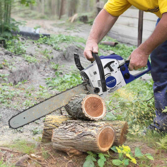 58cc Gas Chainsaw, 20 Inch Gas Powered Chainsaw, 2-Cycle Handheld Gas Chain, High-Power Logging Saw for Wood Cutting and Tree Trimming 58cc Gas Chainsaw, 20 Inch Gas Powered Chainsaw, 2-Cycle Handheld Gas Chain, High-Power Logging Saw for Wood Cutting and Tree Trimming