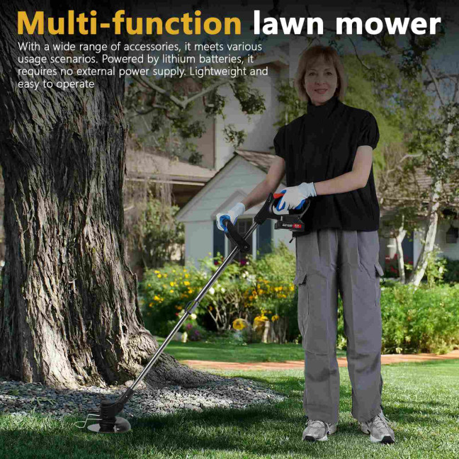 21V Electric Weed Wacker, Cordless Grass Trimmer with 2pcs 2000mAh Batteries & Charger, 3 in 1 Brush Cutter/Edger/Mower with 3 Types Blade for Garden Yard Lawn 21V Electric Weed Wacker, Cordless Grass Trimmer with 2pcs 2000mAh Batteries & Charger, 3 in 1 Brush Cutter/Edger/Mower with 3 Types Blade for Garden Yard Lawn