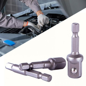 3Pcs/Set Socket Adapter Drill Bit Hex Shank to Drive 1/4inch 3/8inch 1/2inch Socket Adapter Hand Drill Tool for Impact Driver