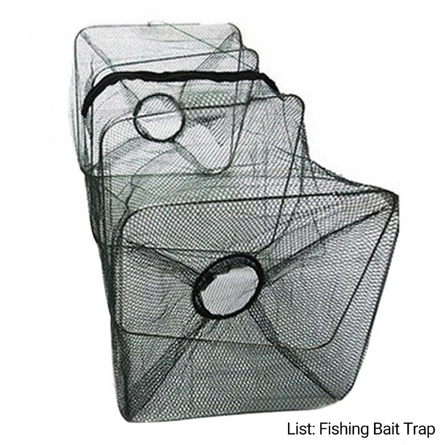 Fish Trap Universal Anti-corrosion Nylon Folded Square Fishing Cage for Angling Fish Trap Universal Anti-corrosion Nylon Folded Square Fishing Cage for Angling