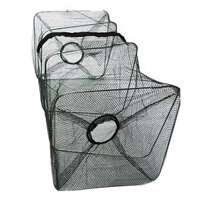 Fish Trap Universal Anti-corrosion Nylon Folded Square Fishing Cage for Angling Fish Trap Universal Anti-corrosion Nylon Folded Square Fishing Cage for Angling