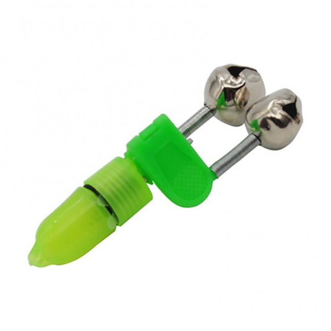 3 Pcs Fishing Rod Tip Bite Alert Alarm Twin Bells with Night LED Light Lamp