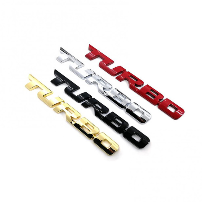 Cool 3D Alloy Metal Letter Turbo Car Motorcycle Emblem Badge Sticker Decal Decor