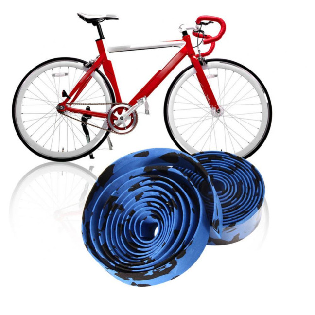 2Pcs Cycling Road Bike Sports Bicycle Handlebar Rubber Tape Wrap with 2 Bar Plug