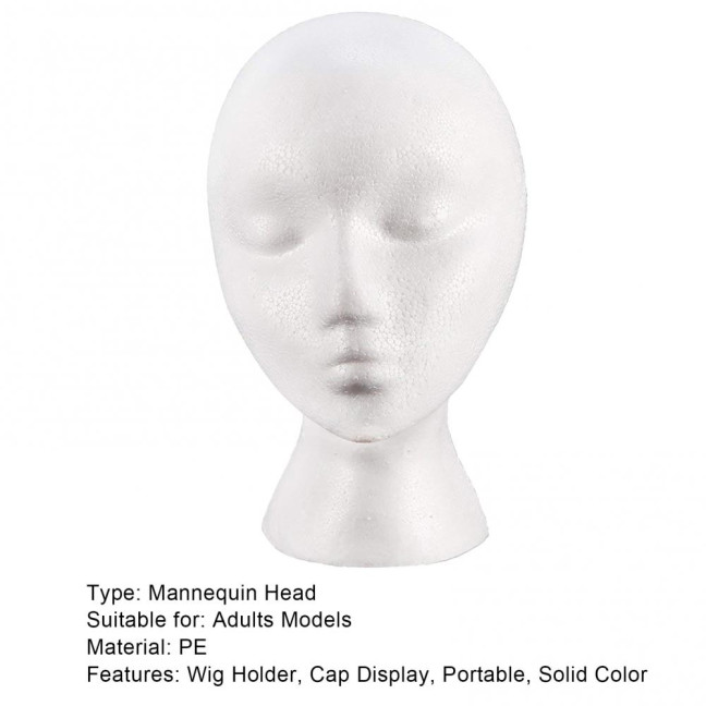 Foam Mannequin Head Reusable Head Model Mannequin Head Wig Holder Cap Display Stand for Salon Home Foam Mannequin Head Reusable Head Model Mannequin Head Wig Holder Cap Display Stand for Salon Home
