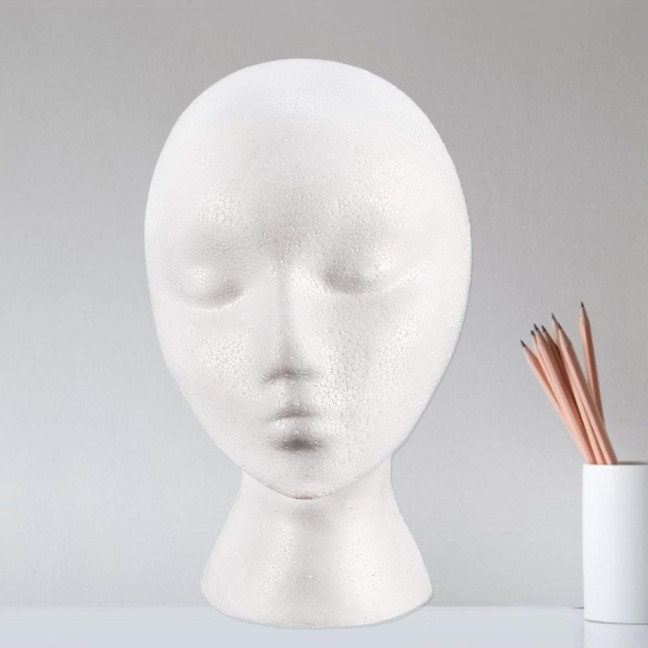 Foam Mannequin Head Reusable Head Model Mannequin Head Wig Holder Cap Display Stand for Salon Home Foam Mannequin Head Reusable Head Model Mannequin Head Wig Holder Cap Display Stand for Salon Home
