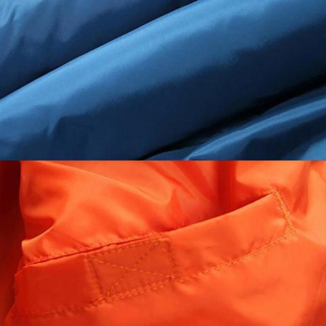 Men Color Block Zipper Hooded Cotton Padded Coat Slim Fit Thicken Outwear Jacket