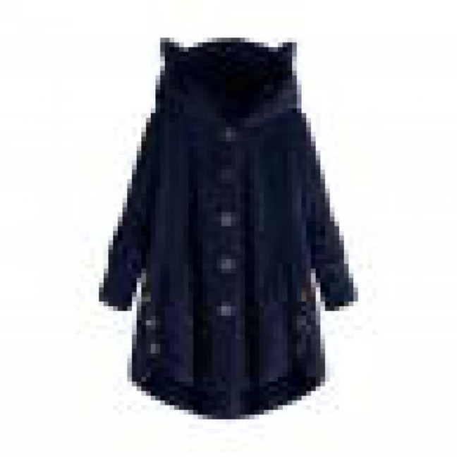 Cute Women Winter Cute Cats Ears Hooded Irregular Hem Buttons Jacket Fleece Coat Cute Women Winter Cute Cats Ears Hooded Irregular Hem Buttons Jacket Fleece Coat