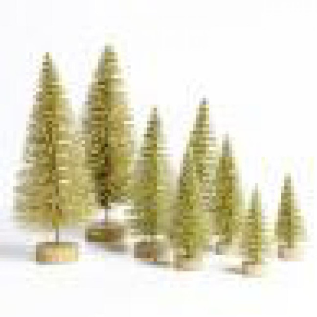 8Pcs Mini Christmas Trees Snowy Pine Xmas Party Ornament Holiday Decoration