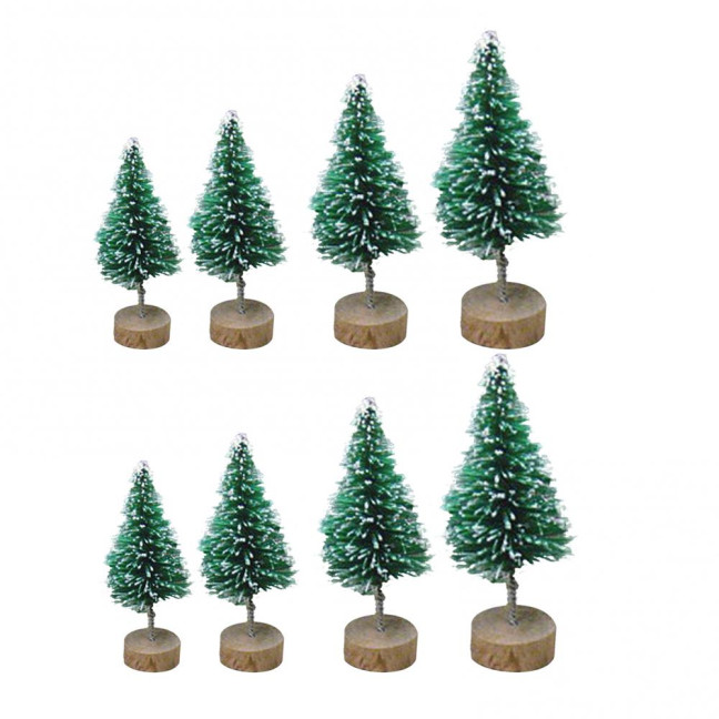 8Pcs Mini Christmas Trees Snowy Pine Xmas Party Ornament Holiday Decoration 8Pcs Mini Christmas Trees Snowy Pine Xmas Party Ornament Holiday Decoration