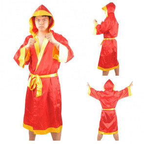 Men Long Sleeve Waist Belt Competition Training Muay Thai Boxing Robe Uniform