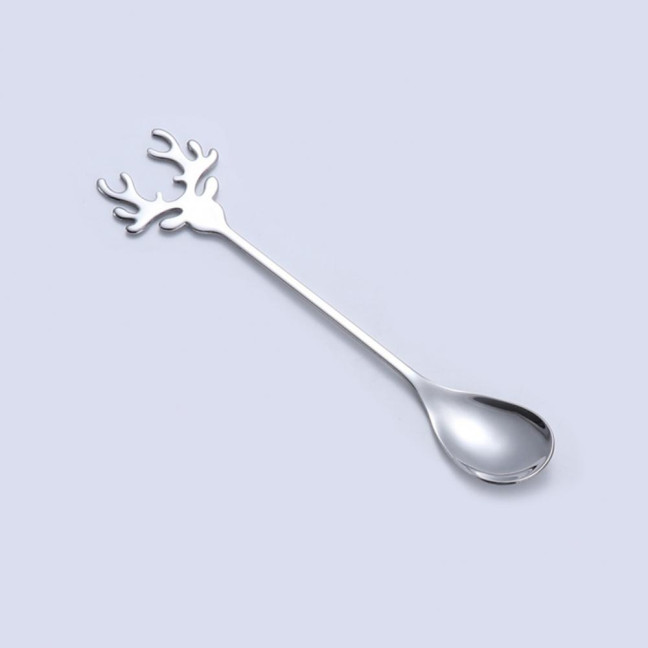 Deer Head Shape Stirring Spoon Multifunction Safe 304 Stainless Steel Spoon for Home