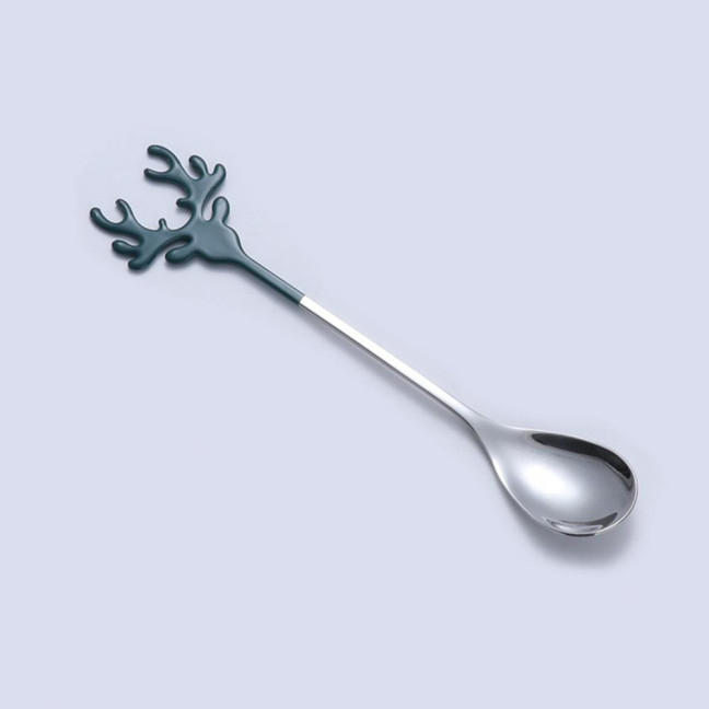Deer Head Shape Stirring Spoon Multifunction Safe 304 Stainless Steel Spoon for Home