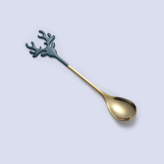 Deer Head Shape Stirring Spoon Multifunction Safe 304 Stainless Steel Spoon for Home