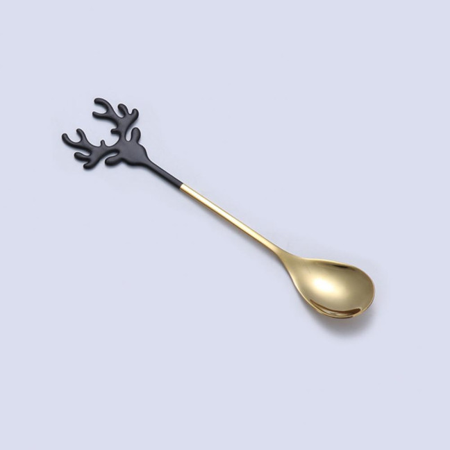 Deer Head Shape Stirring Spoon Multifunction Safe 304 Stainless Steel Spoon for Home