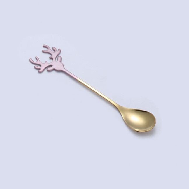 Deer Head Shape Stirring Spoon Multifunction Safe 304 Stainless Steel Spoon for Home