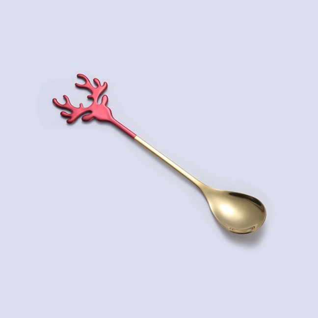 Deer Head Shape Stirring Spoon Multifunction Safe 304 Stainless Steel Spoon for Home