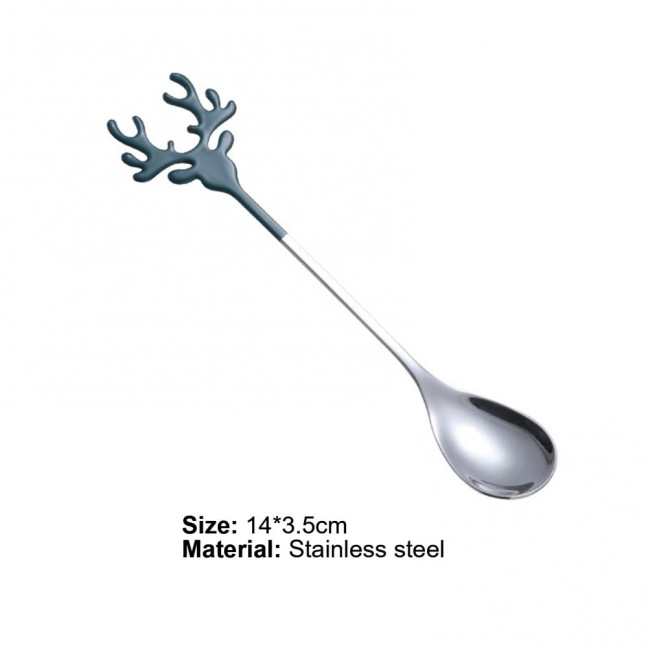 Deer Head Shape Stirring Spoon Multifunction Safe 304 Stainless Steel Spoon for Home