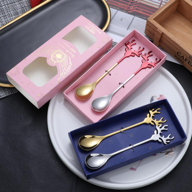 Deer Head Shape Stirring Spoon Multifunction Safe 304 Stainless Steel Spoon for Home