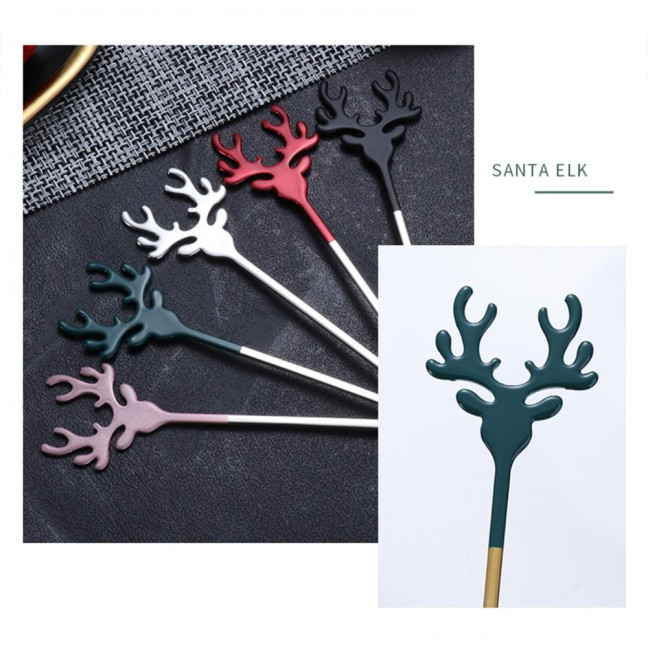 Deer Head Shape Stirring Spoon Multifunction Safe 304 Stainless Steel Spoon for Home