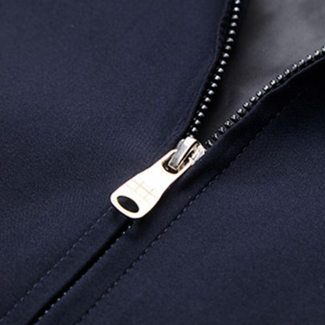 Men Coat Smooth Zipper Lapel Collar Solid Color Middle-aged Men Casual Jackets for Cold Weather