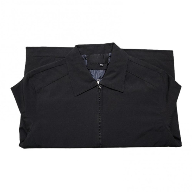 Men Coat Smooth Zipper Lapel Collar Solid Color Middle-aged Men Casual Jackets for Cold Weather