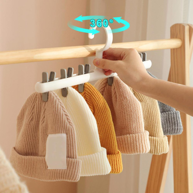Hat Hanger 6 Clips Space-saving PP Strong Hold Baseball Cap Organizer for Closet