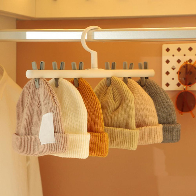 Hat Hanger 6 Clips Space-saving PP Strong Hold Baseball Cap Organizer for Closet
