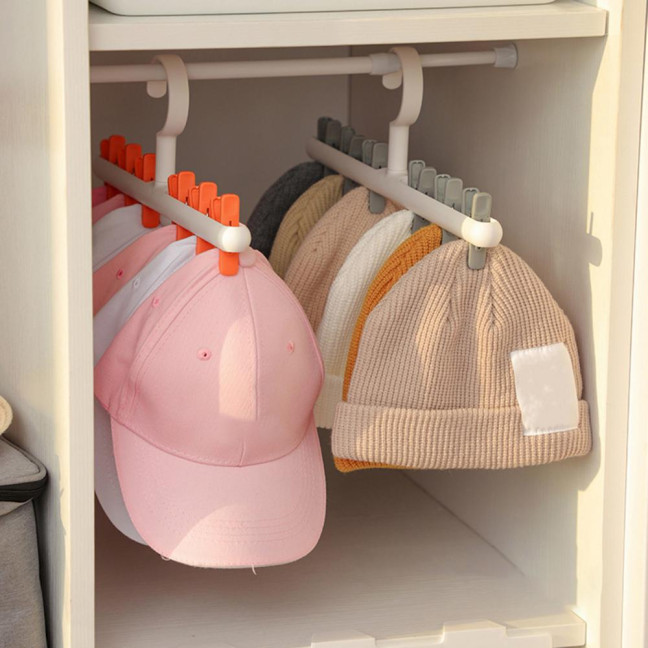Hat Hanger 6 Clips Space-saving PP Strong Hold Baseball Cap Organizer for Closet