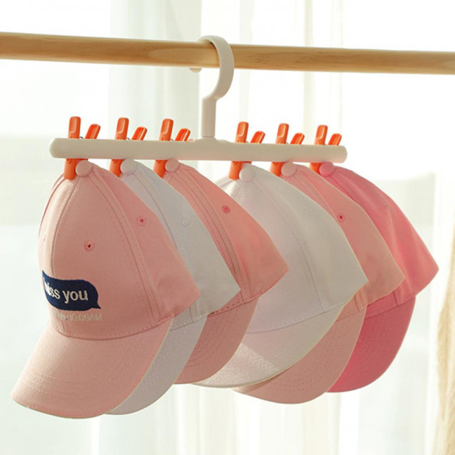 Hat Hanger 6 Clips Space-saving PP Strong Hold Baseball Cap Organizer for Closet