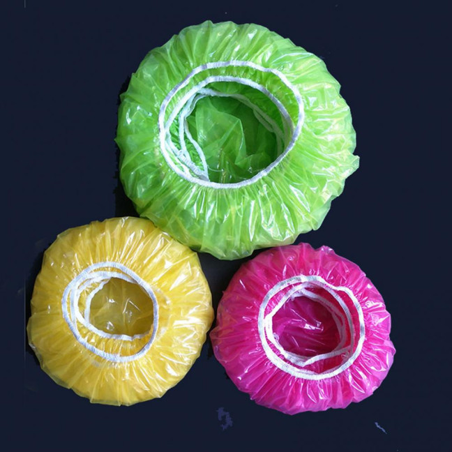 60Pcs Elastic Food Covers Food Grade Waterproof PET Elastic Food Storage Bags Stretch Wrap Bowl Covers Home Supplies