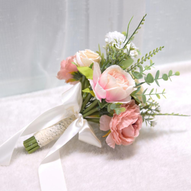 Artificial Flower Exquisite Fresh-keeping Realistic Aesthetic Visual Effect Artificial Bridal Bouquet Marriage Supplies 