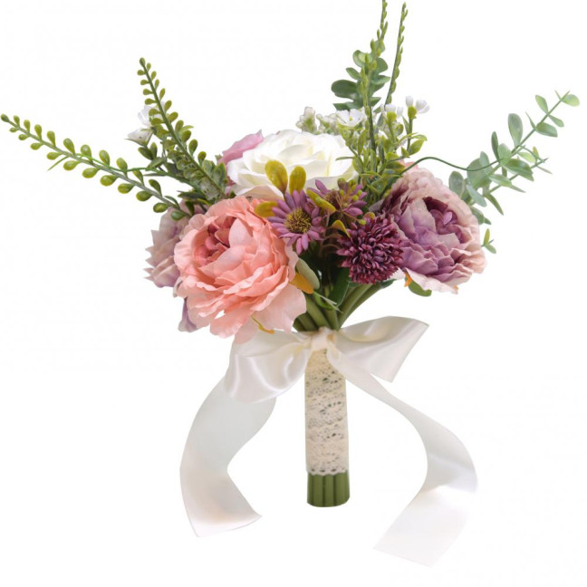 Artificial Flower Exquisite Fresh-keeping Realistic Aesthetic Visual Effect Artificial Bridal Bouquet Marriage Supplies 