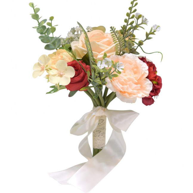 Artificial Flower Exquisite Fresh-keeping Realistic Aesthetic Visual Effect Artificial Bridal Bouquet Marriage Supplies 