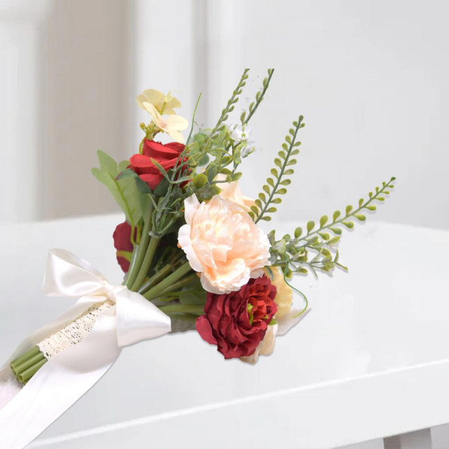 Artificial Flower Exquisite Fresh-keeping Realistic Aesthetic Visual Effect Artificial Bridal Bouquet Marriage Supplies 