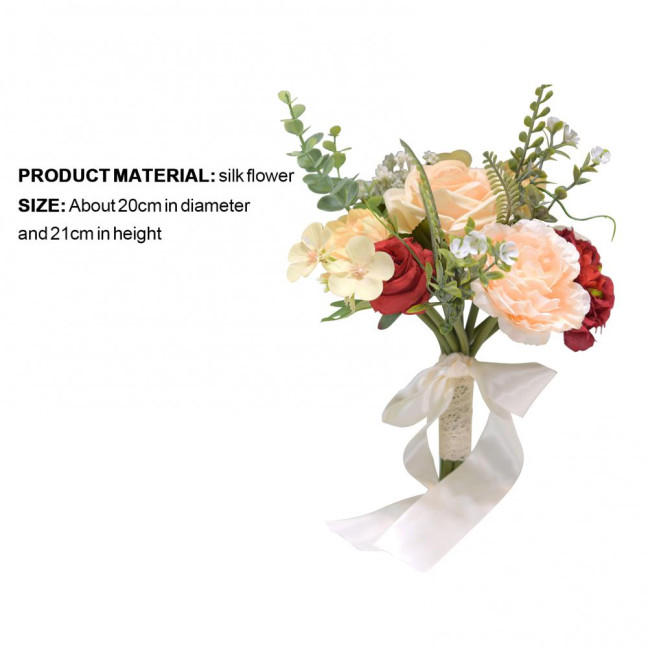 Artificial Flower Exquisite Fresh-keeping Realistic Aesthetic Visual Effect Artificial Bridal Bouquet Marriage Supplies 