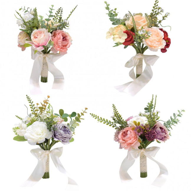 Artificial Flower Exquisite Fresh-keeping Realistic Aesthetic Visual Effect Artificial Bridal Bouquet Marriage Supplies 