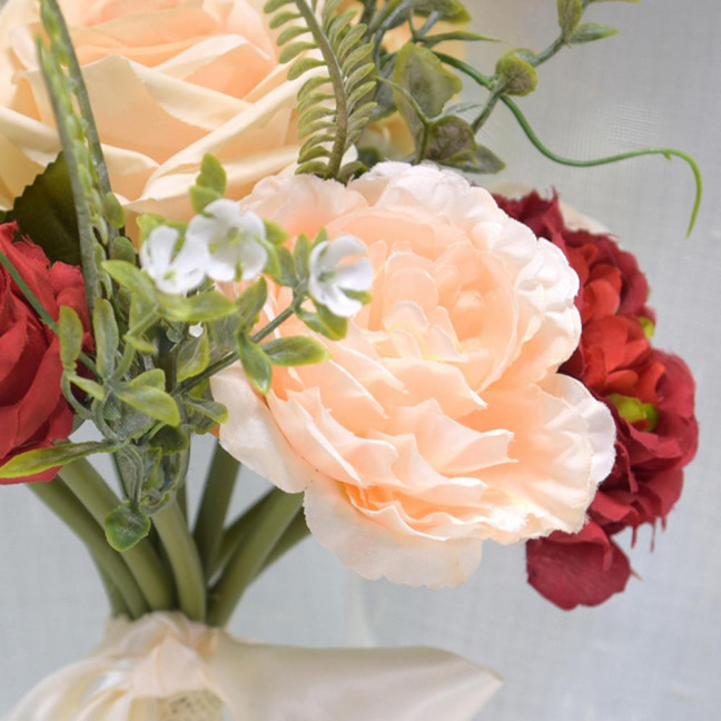 Artificial Flower Exquisite Fresh-keeping Realistic Aesthetic Visual Effect Artificial Bridal Bouquet Marriage Supplies 