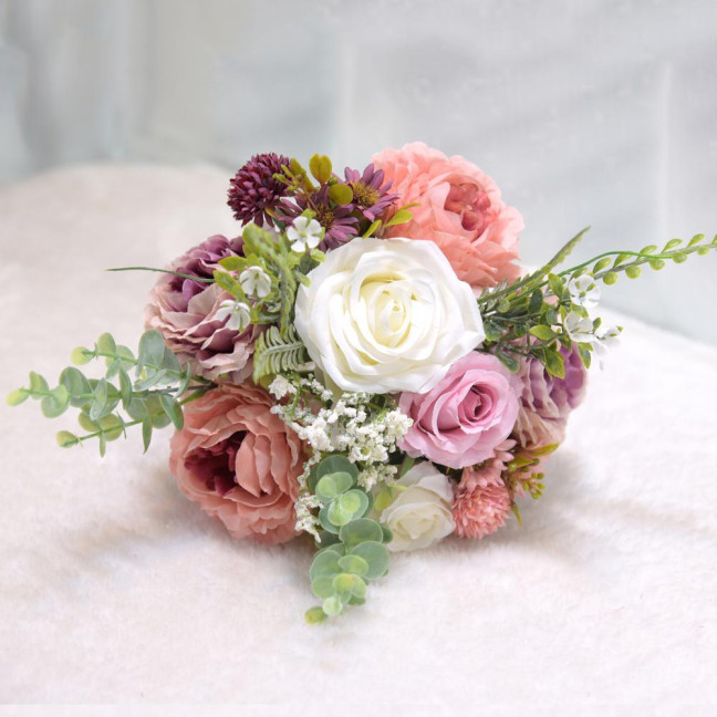 Artificial Flower Exquisite Fresh-keeping Realistic Aesthetic Visual Effect Artificial Bridal Bouquet Marriage Supplies 