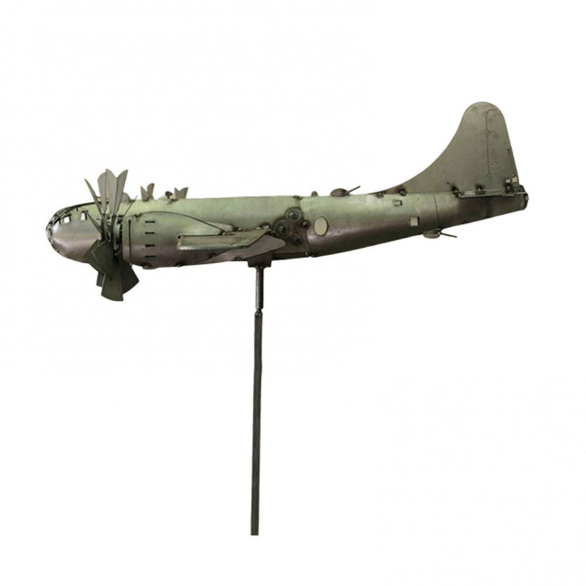 Airplane Windmill Exquisite Shape Rust-proof Metal Airplane Windmill Decorative Aircraft Spinner Garden Stake Birthday Gift 