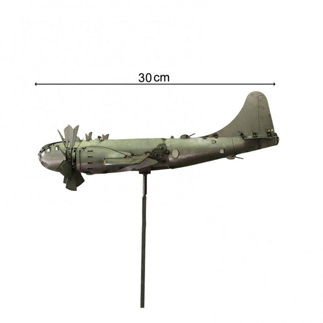 Airplane Windmill Exquisite Shape Rust-proof Metal Airplane Windmill Decorative Aircraft Spinner Garden Stake Birthday Gift 