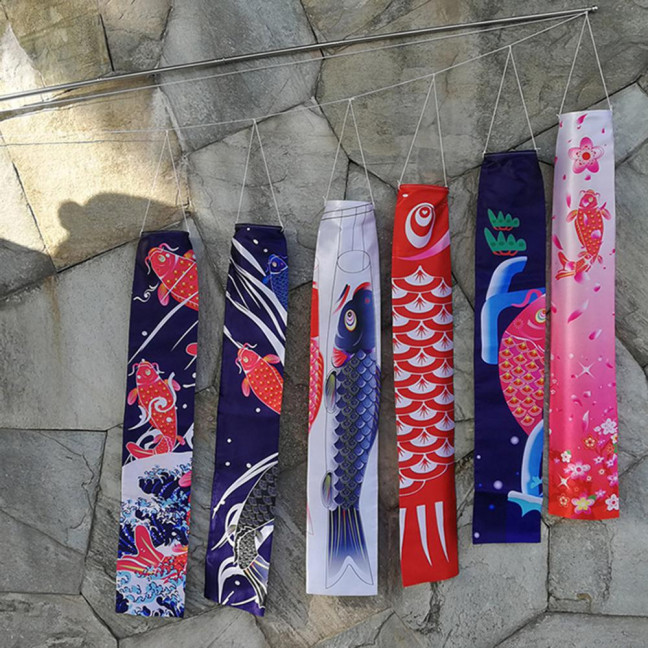 Hanging Ornament Exquisite Pattern Wear Resistant Fabric Fish Windsock Banners Hanging Flag Streamer Party Supplies