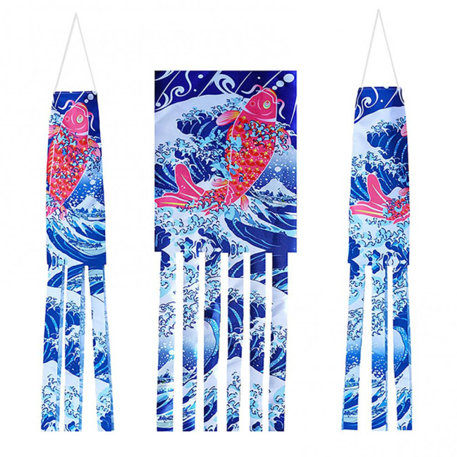 Hanging Ornament Exquisite Pattern Wear Resistant Fabric Fish Windsock Banners Hanging Flag Streamer Party Supplies