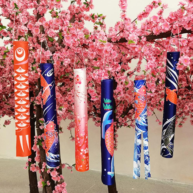 Hanging Ornament Exquisite Pattern Wear Resistant Fabric Fish Windsock Banners Hanging Flag Streamer Party Supplies