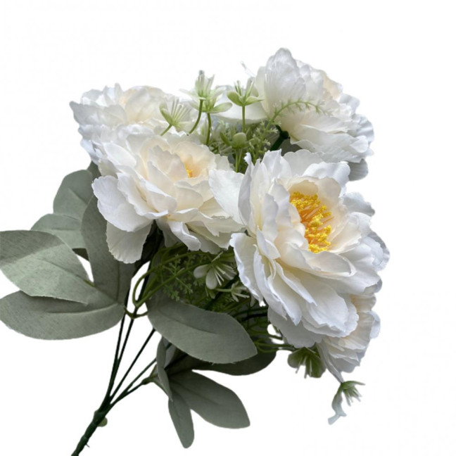 Artificial Flower 6 Heads Multipurpose Silk Cloth Fadeless Vivid Simulation Peony Bouquet Home Garden Wedding Decoration 