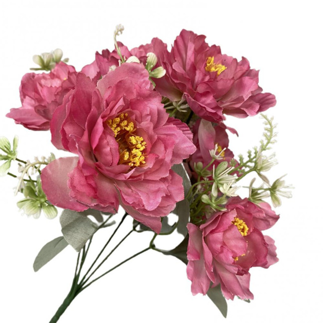 Artificial Flower 6 Heads Multipurpose Silk Cloth Fadeless Vivid Simulation Peony Bouquet Home Garden Wedding Decoration 